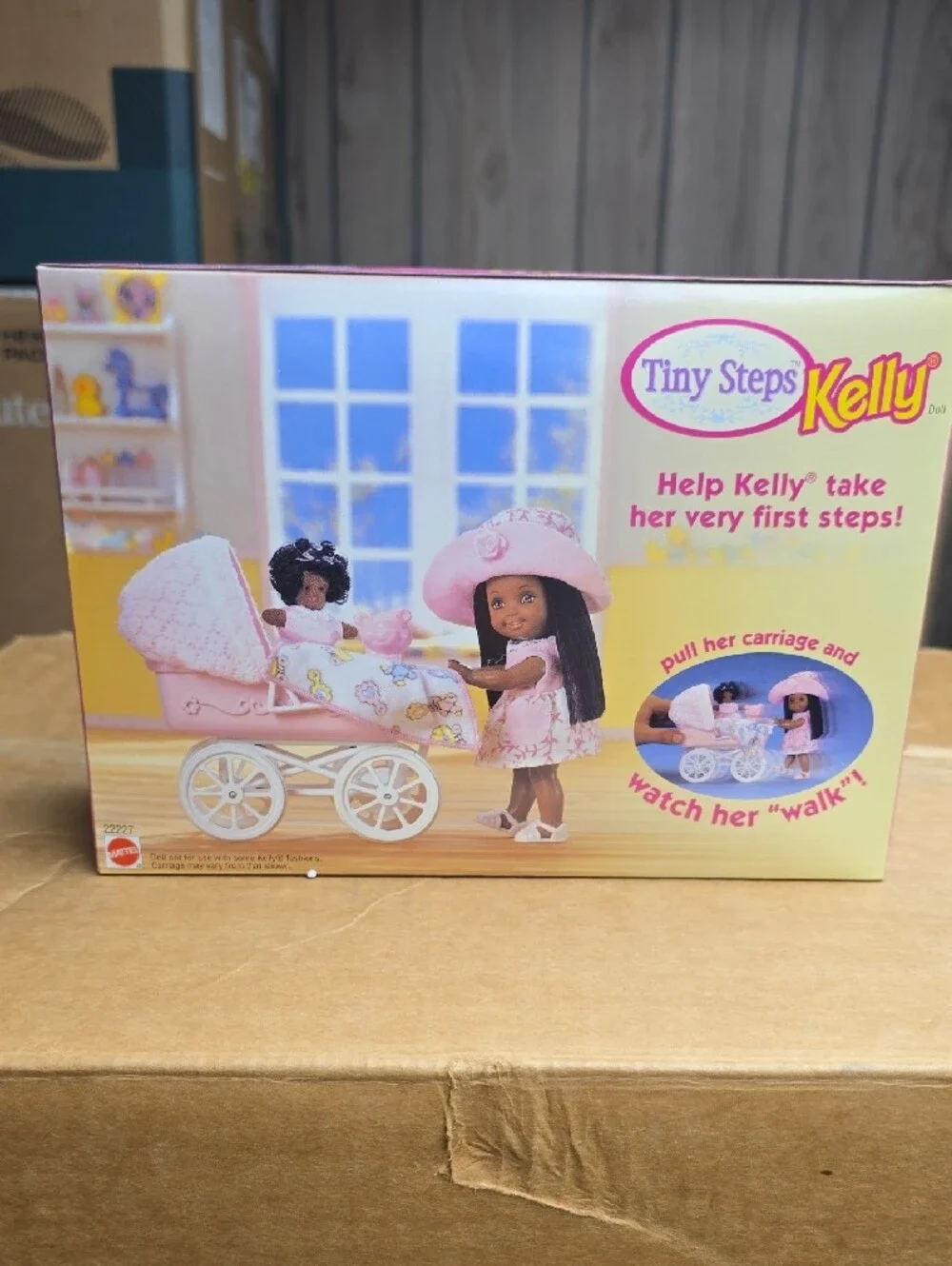 Tiny Steps Kelly Pull-My-Carriage Doll 1998 Barbie